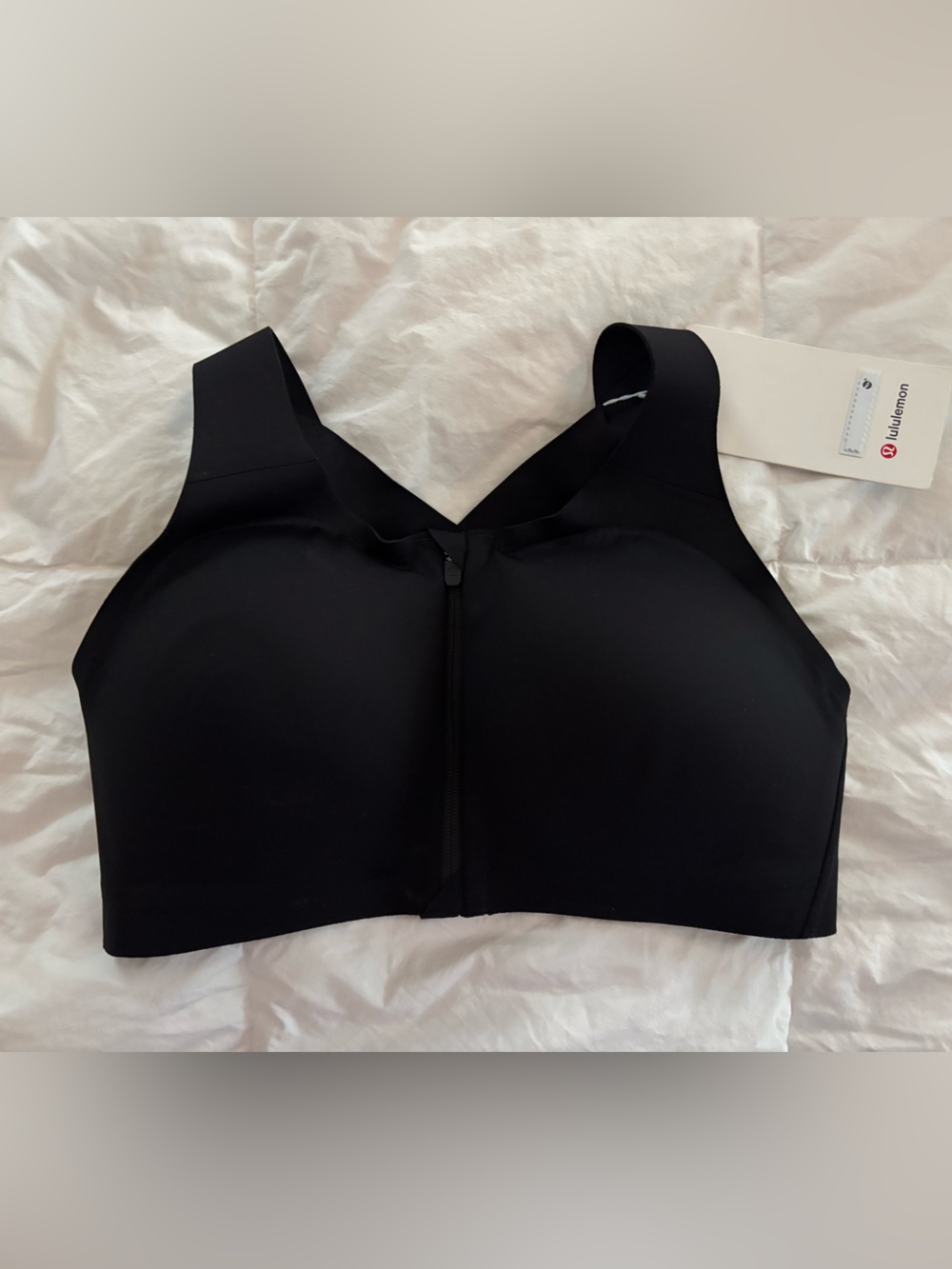 lululemon athletica Black Enlite Zip-Front Bra